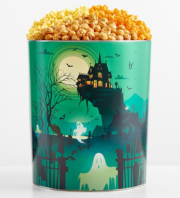 Haunted Hallow 6 1/2 Gallon 3 Flavor Popcorn Tin
