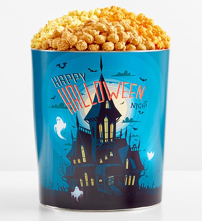 Haunted Hallow 3 1/2 Gallon 3 Flavor Popcorn Tin