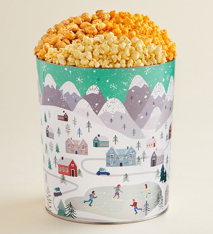 Snowy Merriment Popcorn Tins