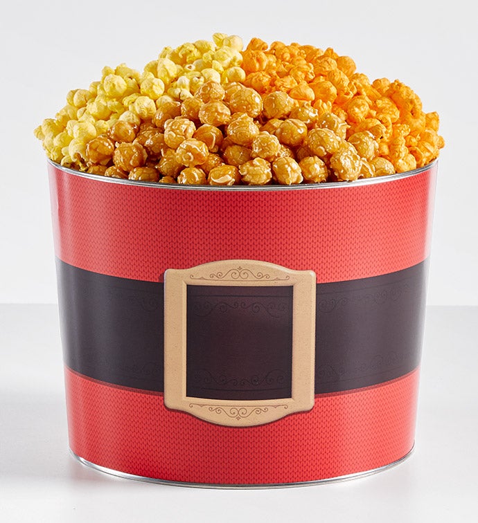 Buckle Up Santa 2 Gallon 3 Flavor Popcorn Tin