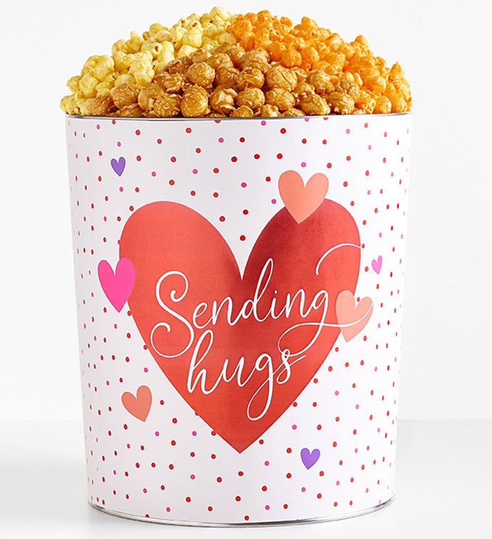 Forever Hearts 3.5 Gallon 3 Flavor Popcorn Tin