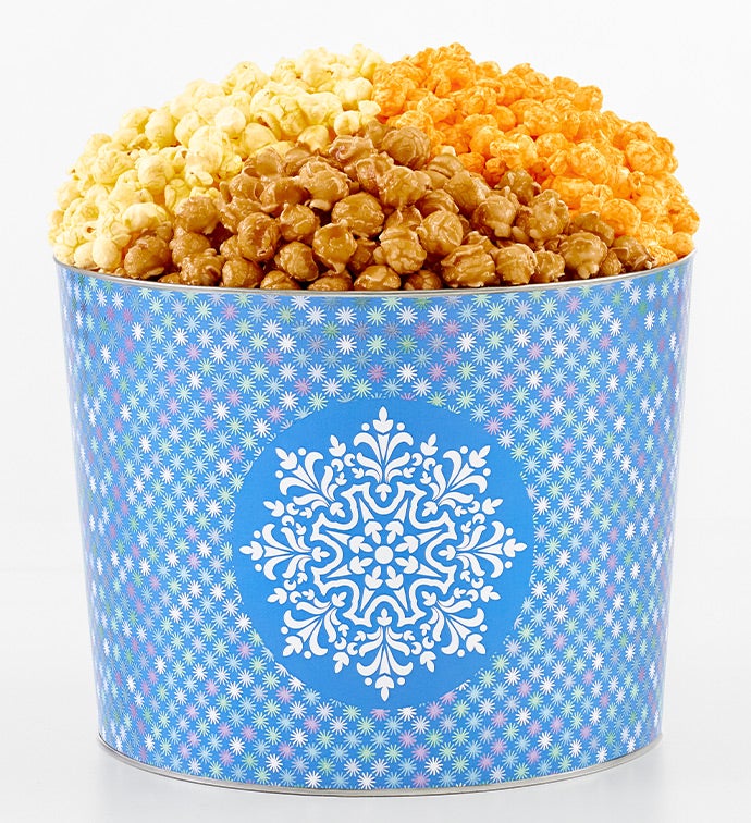 Snowflakes 2 Gallon 3 Flavor Popcorn Tin