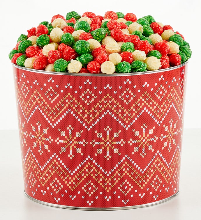 Cozy Holiday 2 Gallon Holiday Kettle Popcorn Tin