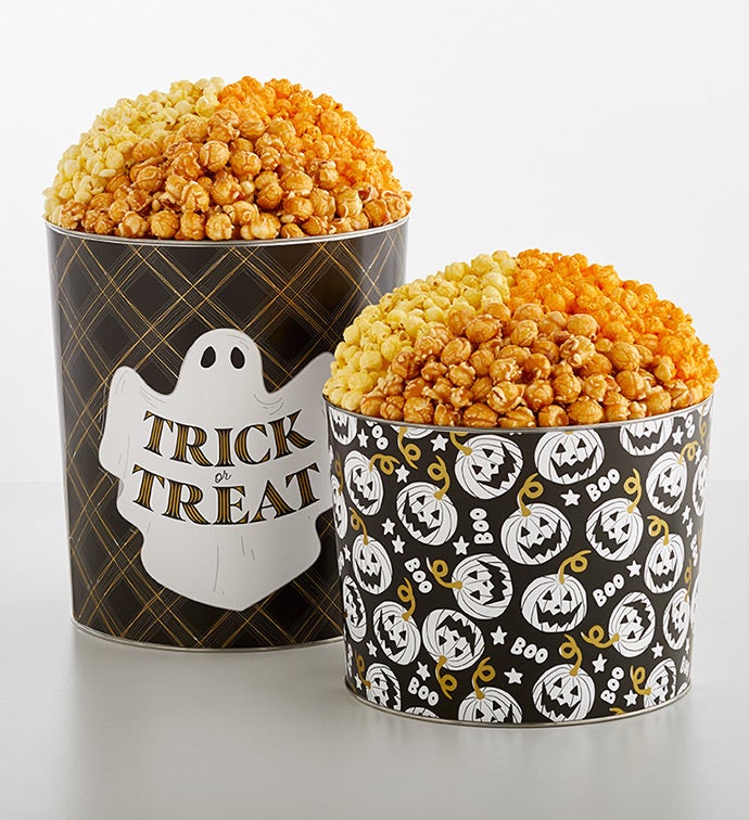 Trick Or Treat Ghost 3 1/2 Gallon 3 Flavor Popcorn Tin