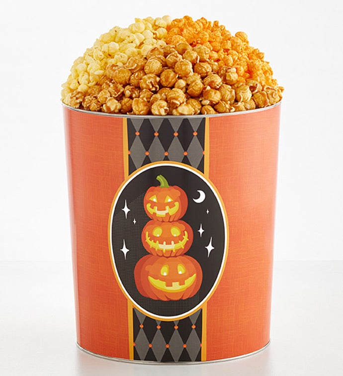 Halloween Delight 3 1/2 Gallon 3 Flavor Popcorn Tin