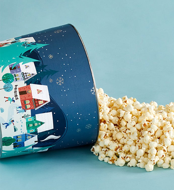 Winter Wonderland 2 Gallon 3 Flavor Popcorn Tin