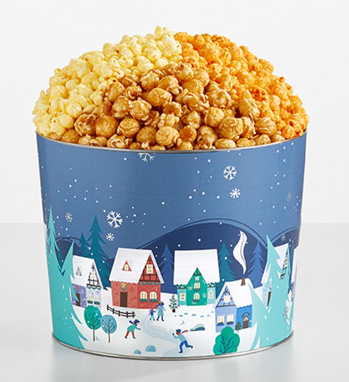 Winter Wonderland 2 Gallon 3 Flavor Popcorn Tin