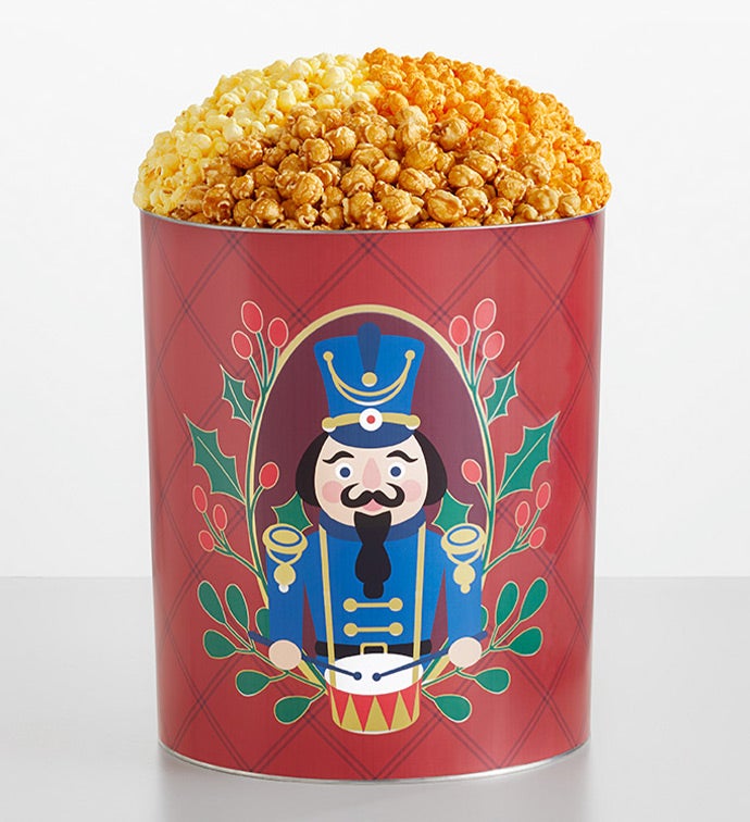 Drumming Nutcracker 6 1/2 Gallon 3 Flavor Popcorn Tin