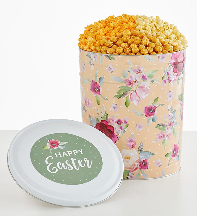 Floral Easter 6 1/2 Gallon 3 Flavor Popcorn Tin