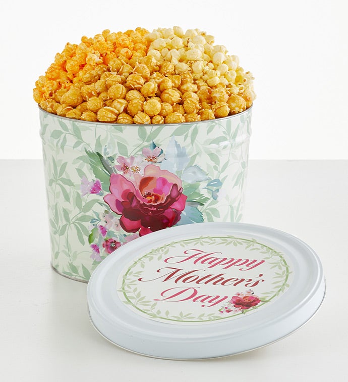 Floral Delight 2 Gallon 3 Flavor Popcorn Tin