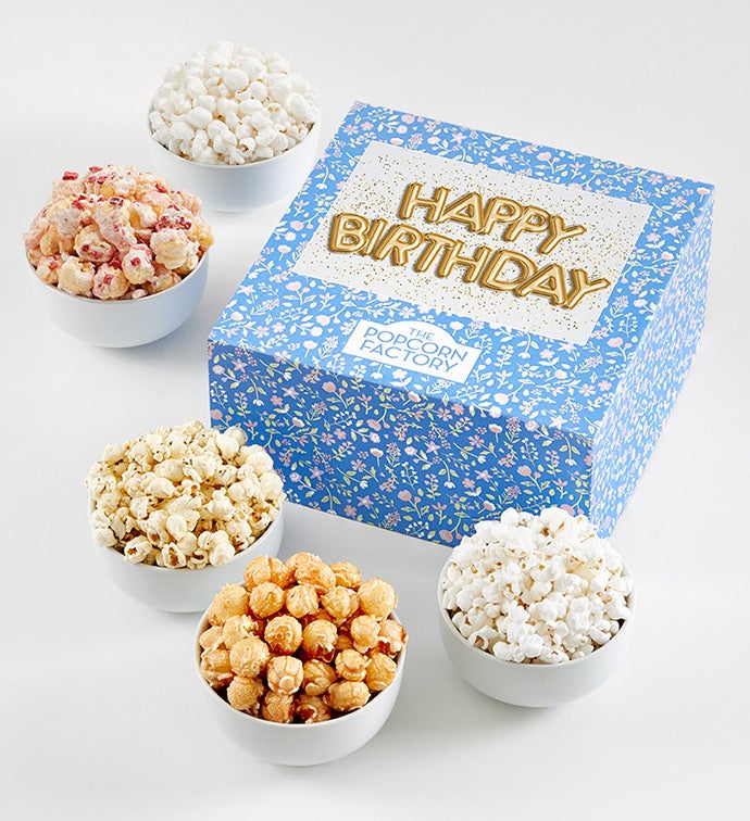Floral Packed With Pop® Happy Birthday Gold Balloons