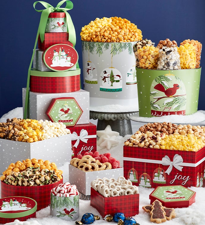 Magical Holiday 8 Tier Tower and 2 Popcorn Tins
