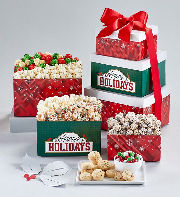 Happy Holidays 3 Box Gift Tower