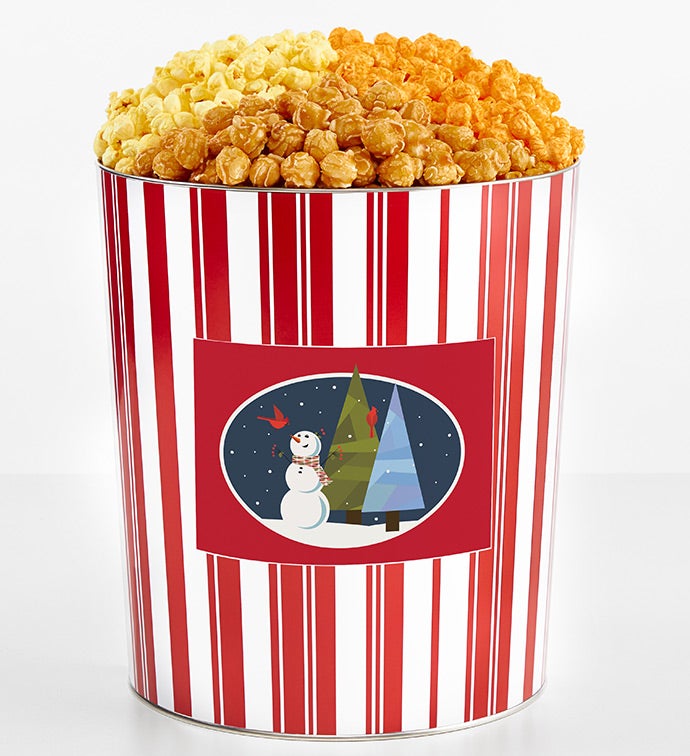 Tins With Pop® 3.5 Gallon Winter Snowman Scene With Cardinals 3 Flavor