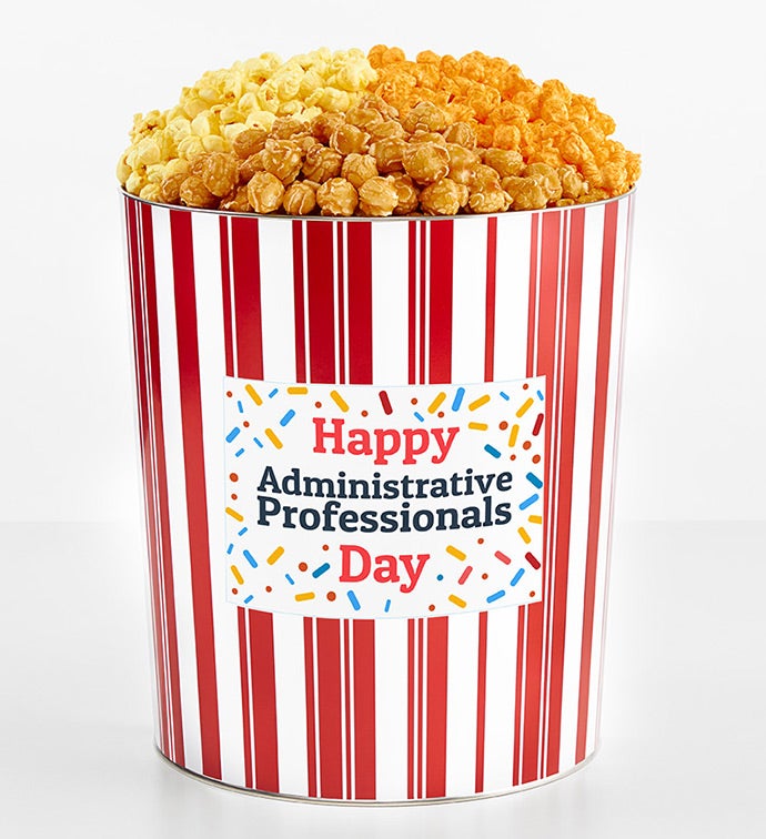 Tins With Pop&reg; Happy Administrative Professionals Day Confetti 3.5 Gallon Tin