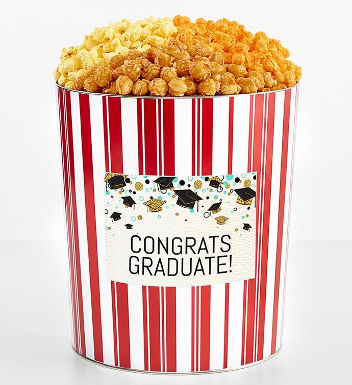 Tins With Pop 3.5 Gallon&reg; Congrats Graduate Caps