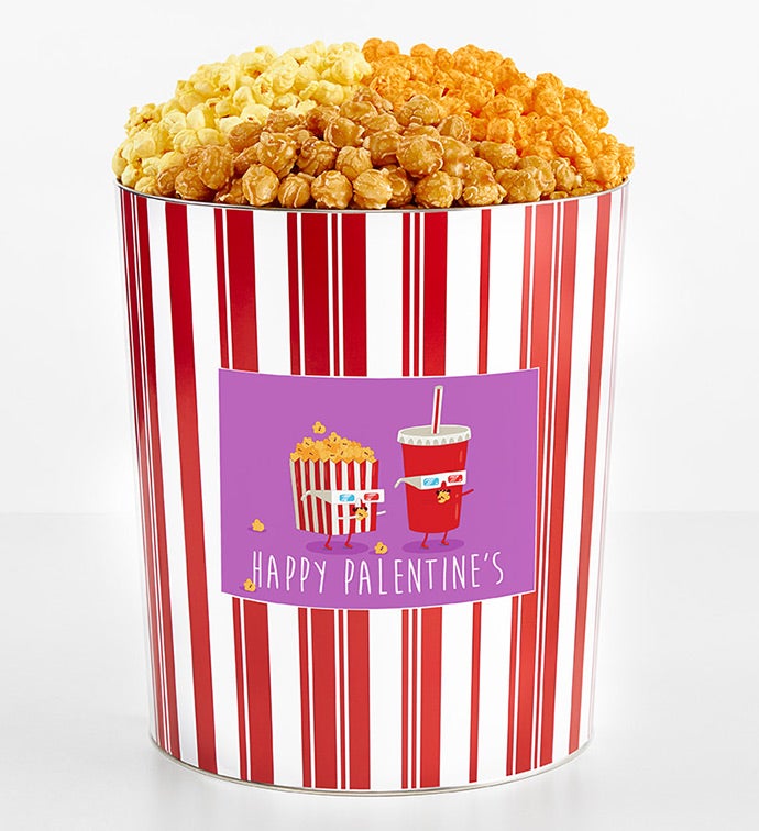 Tins With Pop® 3.5 Gallon Happy Palentine's Day Popcorn and Pop 3 Flavor