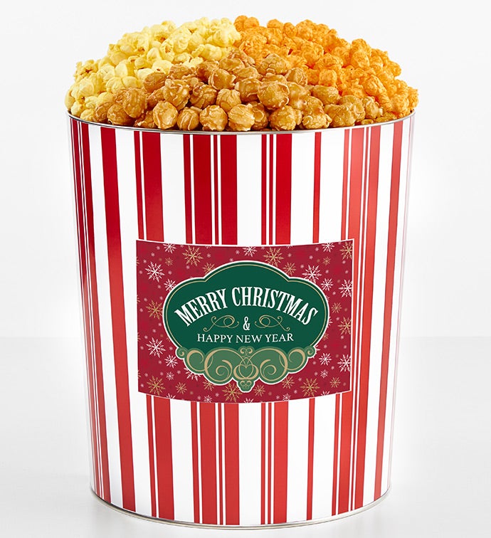 Tins With Pop® 3.5 Gallon Merry Christmas &amp; Happy New Year 3 Flavor