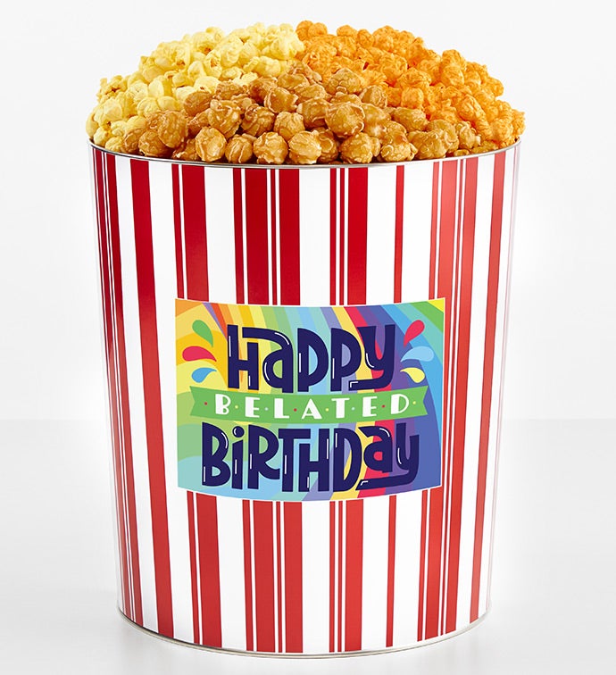 Tins With Pop® 3.5 Gallon Happy Belated Birthday