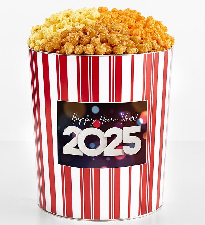 Tins With Pop® 3.5 Gallon Happy New Year 2025 3 Flavor