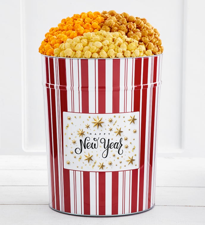 Tins With Pop® 4 Gallon Happy New Year Gold Stars
