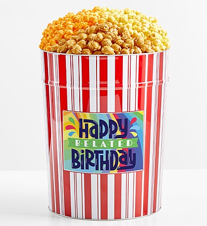 Tins With Pop® 4 Gallon Happy Belated Birthday
