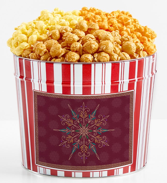 Tins With Pop® Gold Snowflake   Maroon