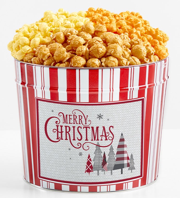 Tins With Pop® Merry Christmas Plaid Trees