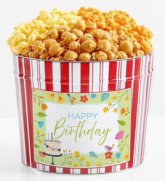 Tins With Pop® Happy Birthday Floral 3 Flavor