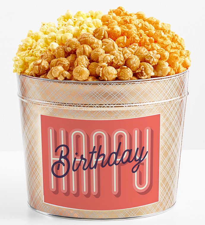 Tins With Pop&reg; Happy Birthday Retro Font