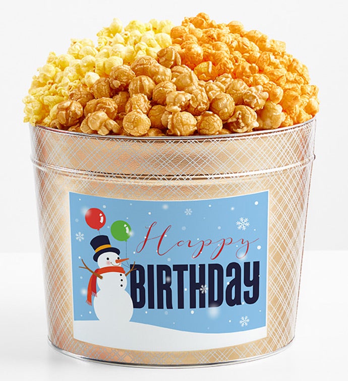 Tins With Pop® Happy Birthday Snowman 3 Flavor