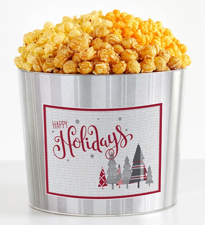 Tins With Pop® Happy Holidays Plaid Trees