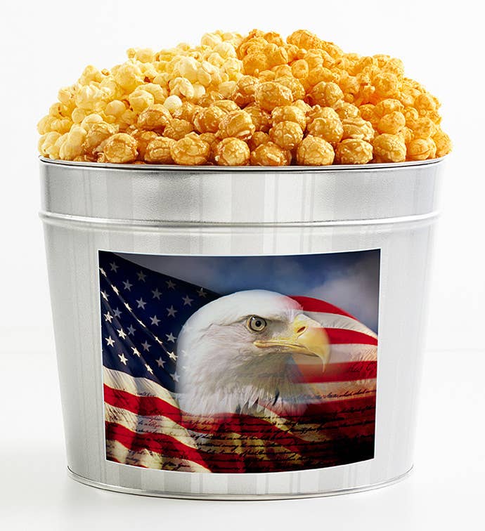 . Gallon Silver Popcorn Tin Flavor