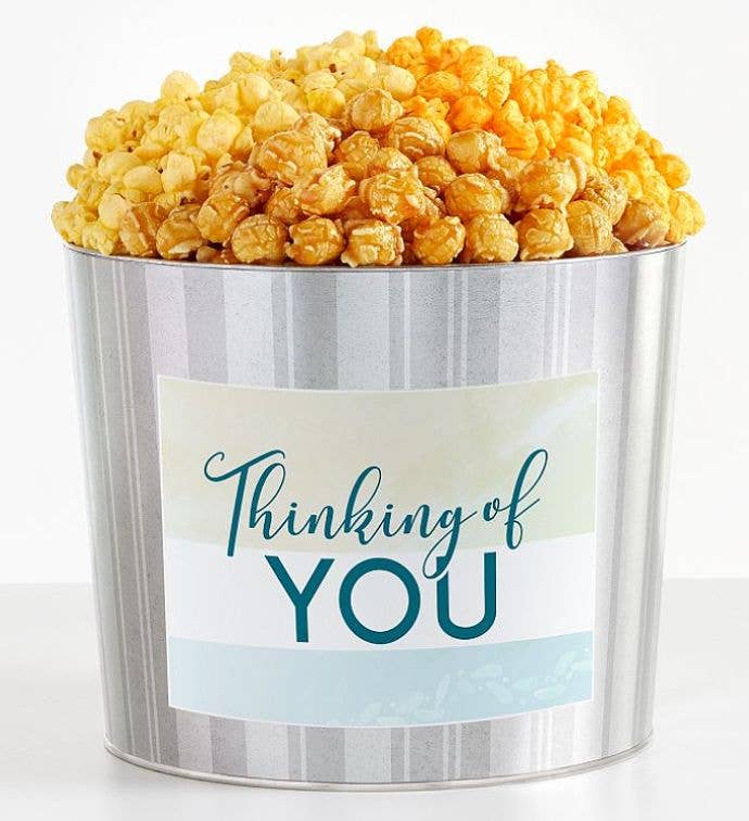 . Gallon Silver Popcorn Tin Flavor