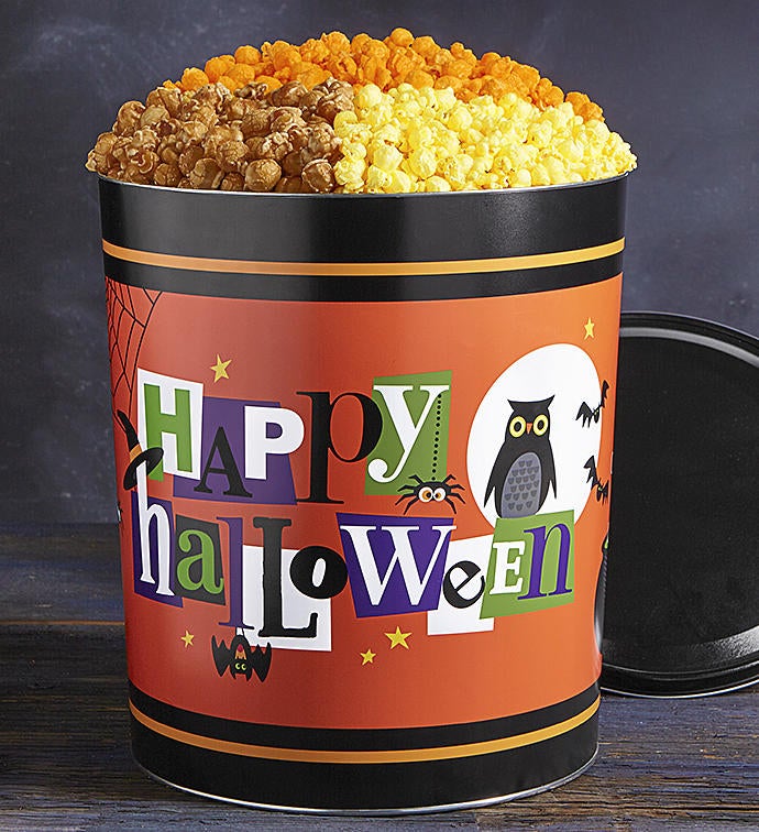 Happy Halloween 3 Flavor Popcorn Tins